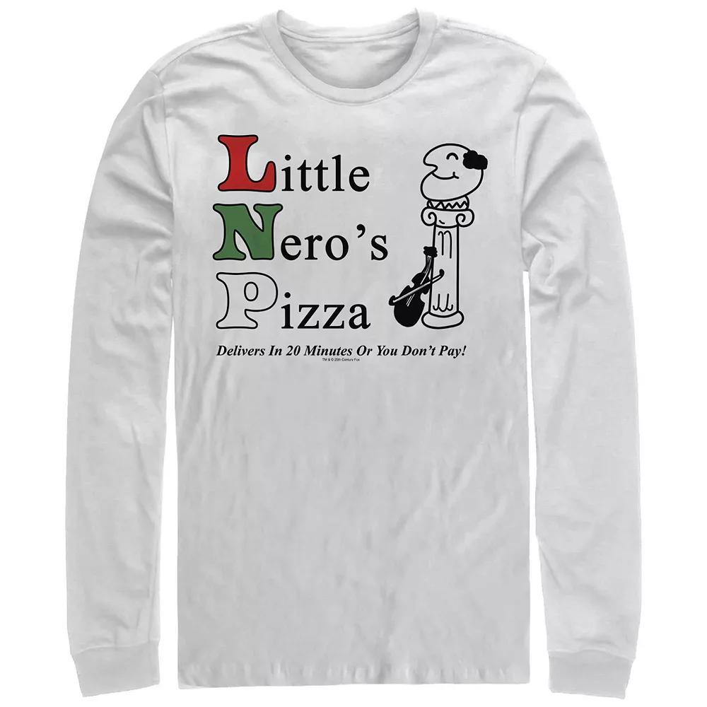 Big & Tall Home Alone Little Nero's Pizza Long Sleeve Graphic Tee, Men's, Size: Medium, White Product Image