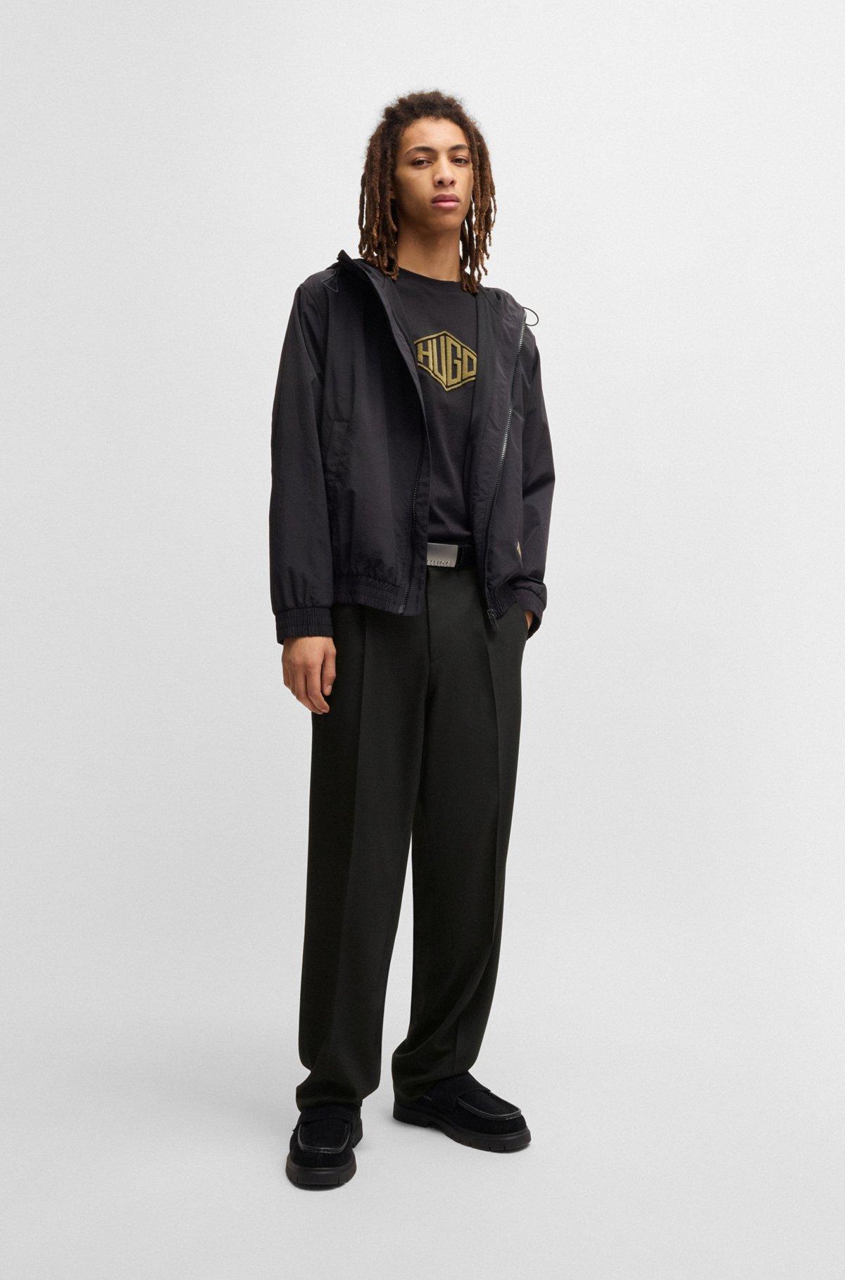 Modern-fit trousers in stretch twill with front crease Product Image