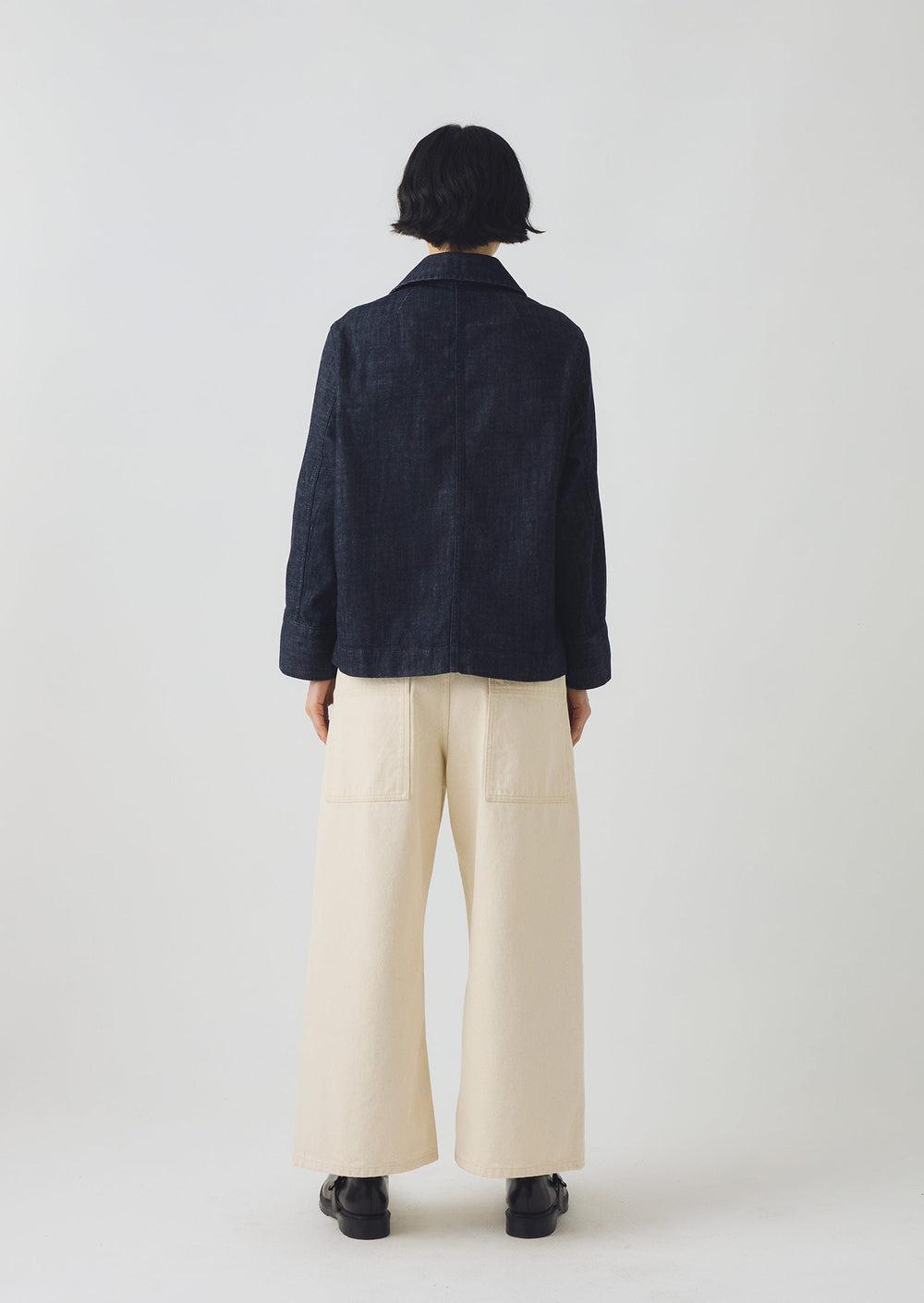 Wide Sleeve Organic Indigo Denim Jacket | Indigo Product Image