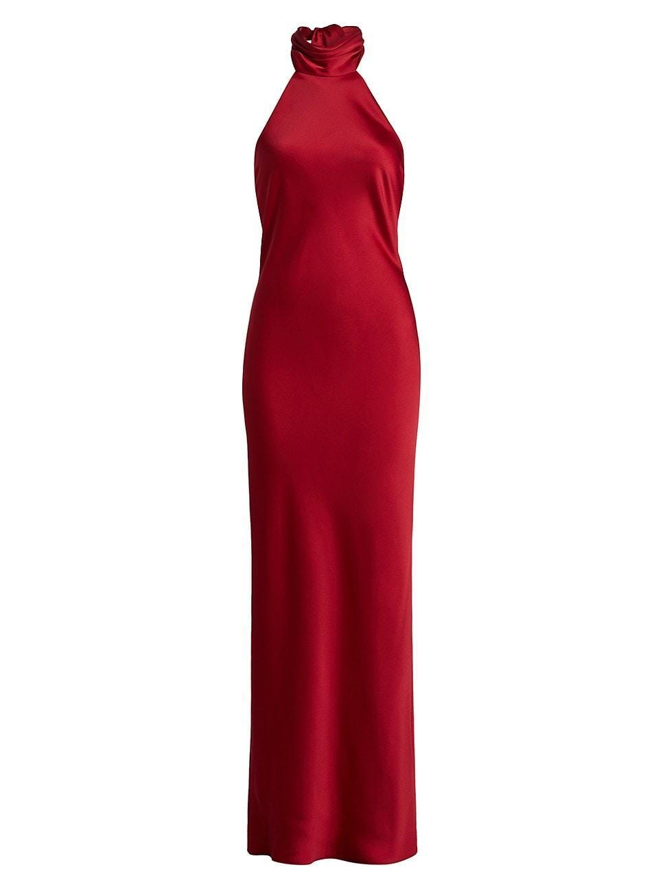 Tatiana Low-Cut Halter Column Gown Product Image