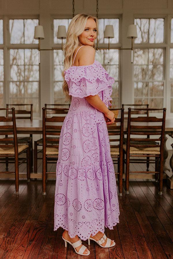 Cue The Charm Eyelet Midi Dress Product Image