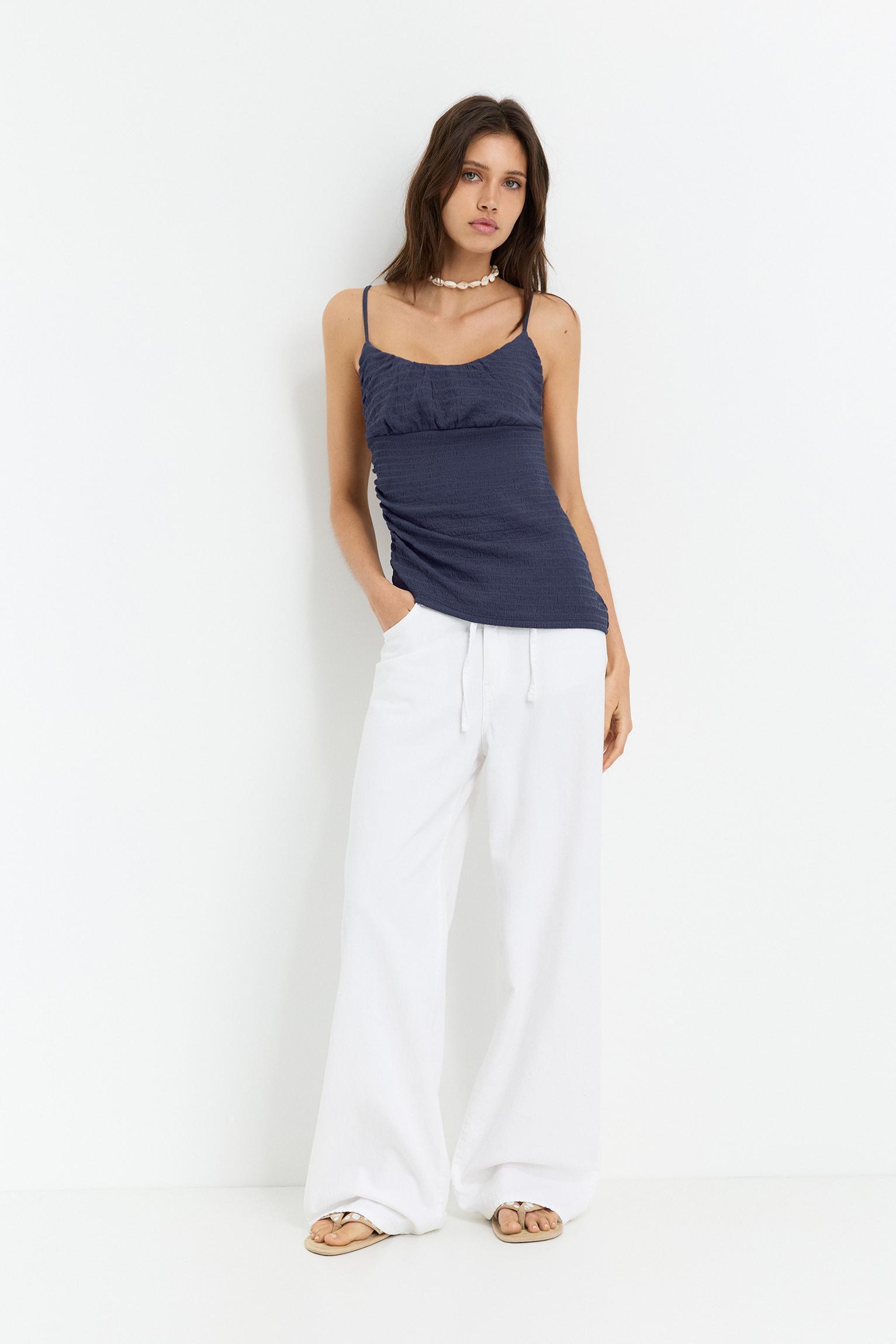 Asymmetric crepe top Product Image