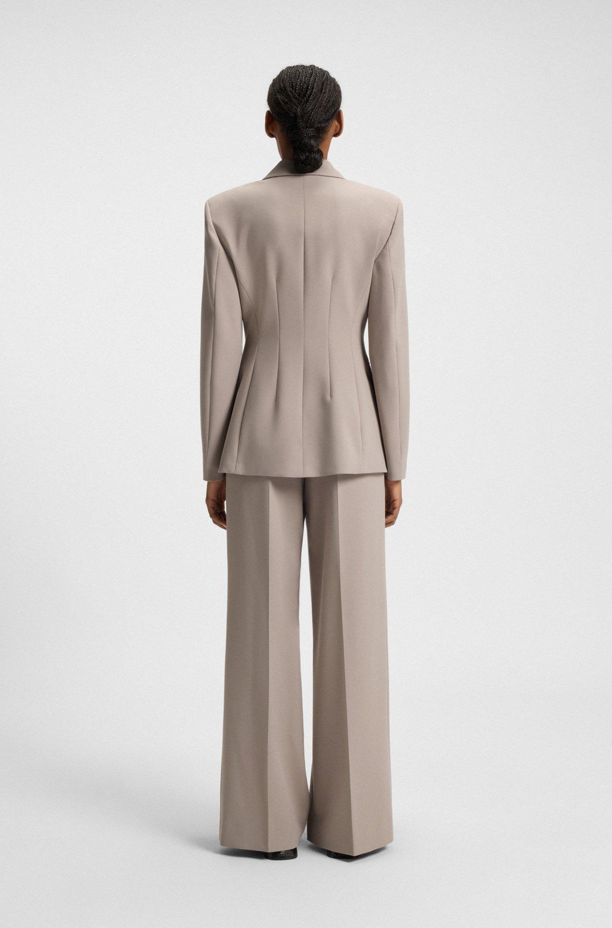 Regular-fit pants with wide leg in stretch fabric Product Image