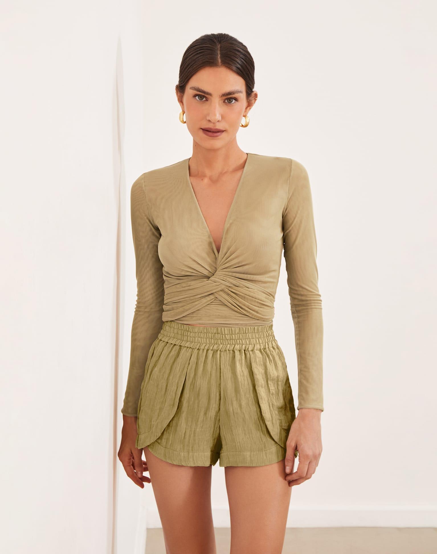 Millie Cachecouer Blouse - Olivine Product Image