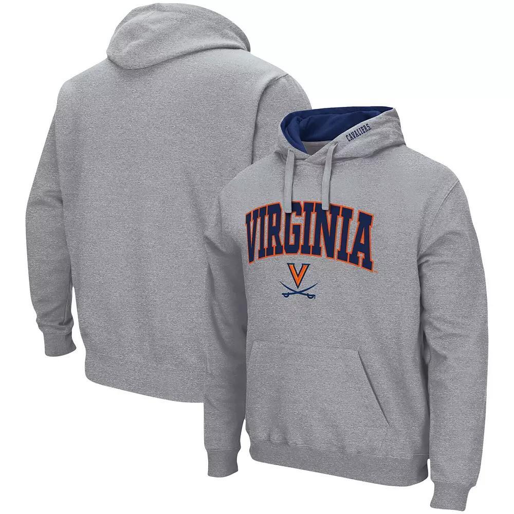 Men's Colosseum Heather Gray Virginia Cavaliers Arch & Logo 3.0 Pullover Hoodie,  Product Image