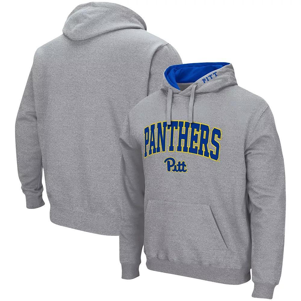 Men's Colosseum Heathered Gray Pitt Panthers Arch & Logo 3.0 Pullover Hoodie,  Product Image