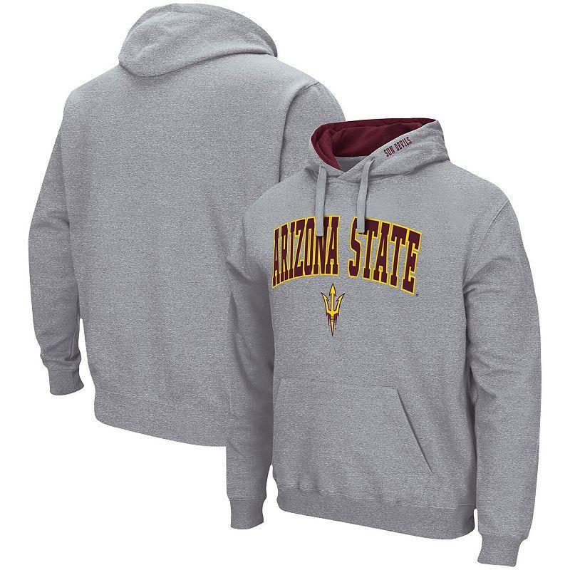 Men's Colosseum Heathered Gray Bowling Green St. Falcons Arch and Logo Pullover Hoodie, Size: XL, Bwg Grey Product Image