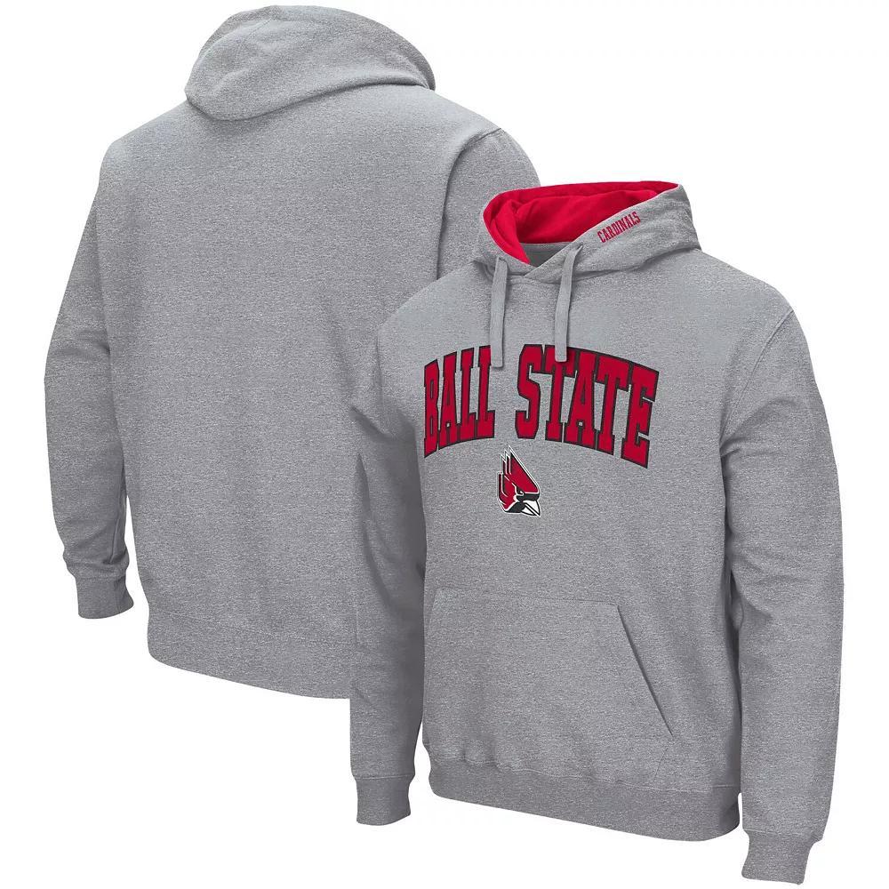 Men's Colosseum Heathered Gray New Hampshire Wildcats Arch and Logo Pullover Hoodie,  Product Image