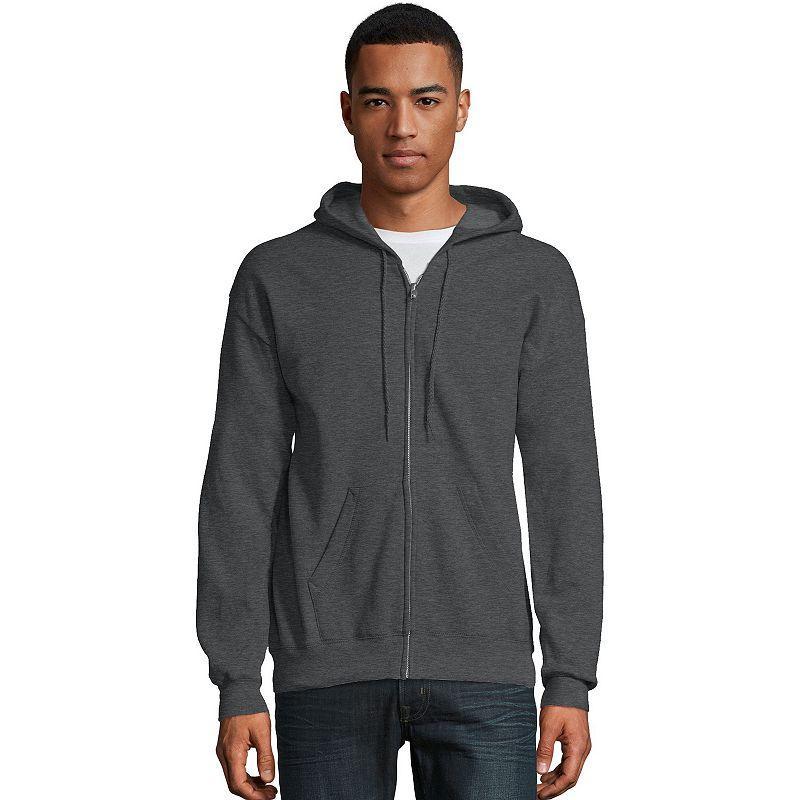 Men's Hanes® EcoSmart Fleece Full-Zip Hooded Jacket, Size: Small, Maroon1 Product Image