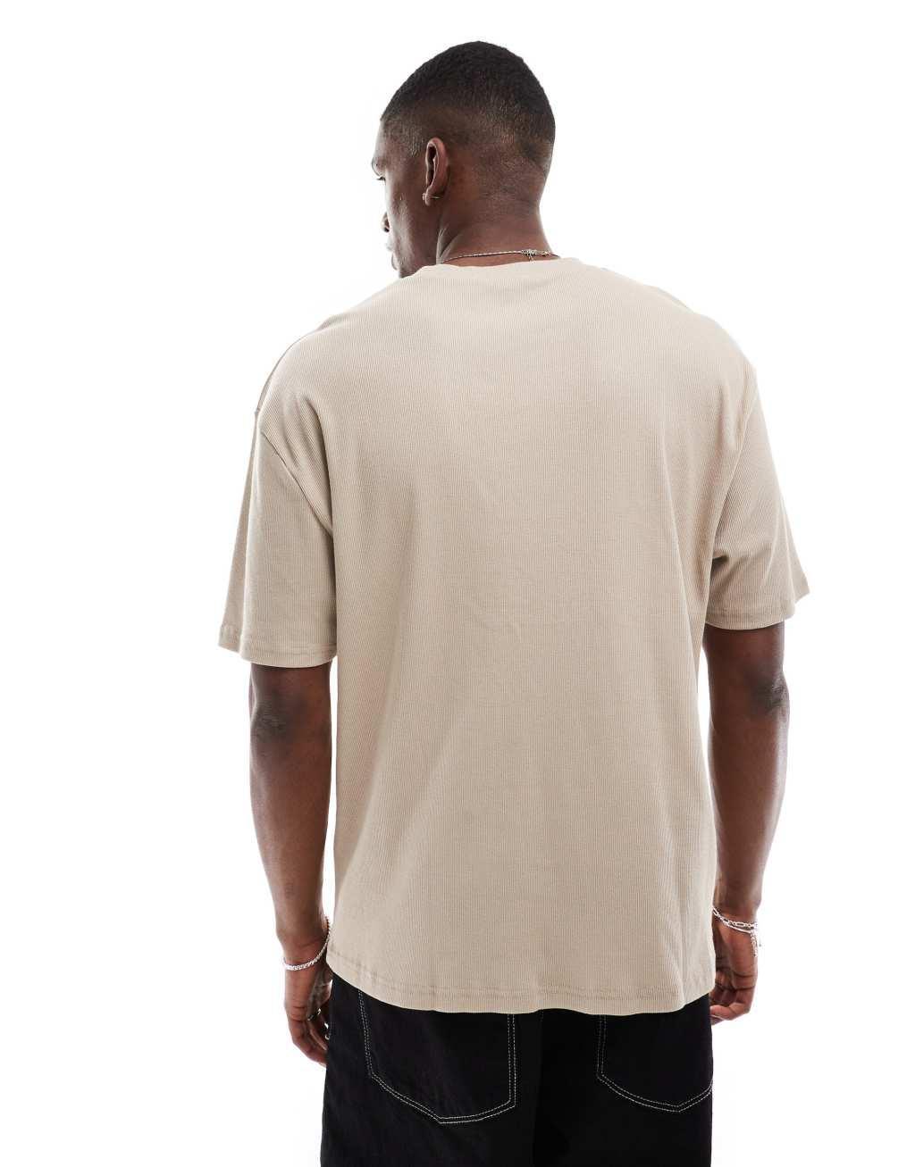 ASOS DESIGN relaxed t-shirt in heavyweight 220gsm beige with celestial front print Product Image