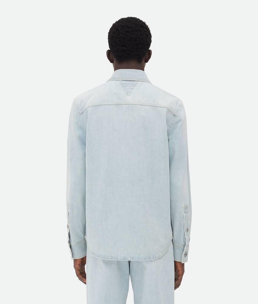Men's Extra Bleached Denim Overshirt in Light blue Product Image