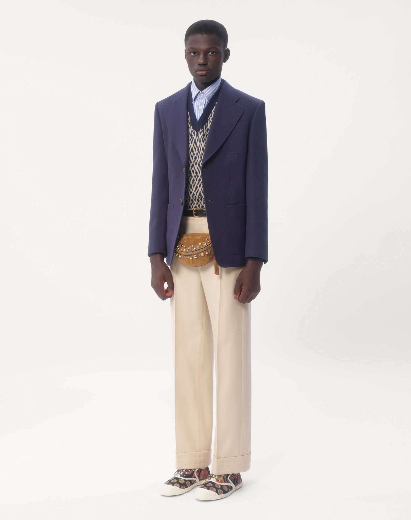 Single-Breasted Wool Gabardine Jacket Product Image