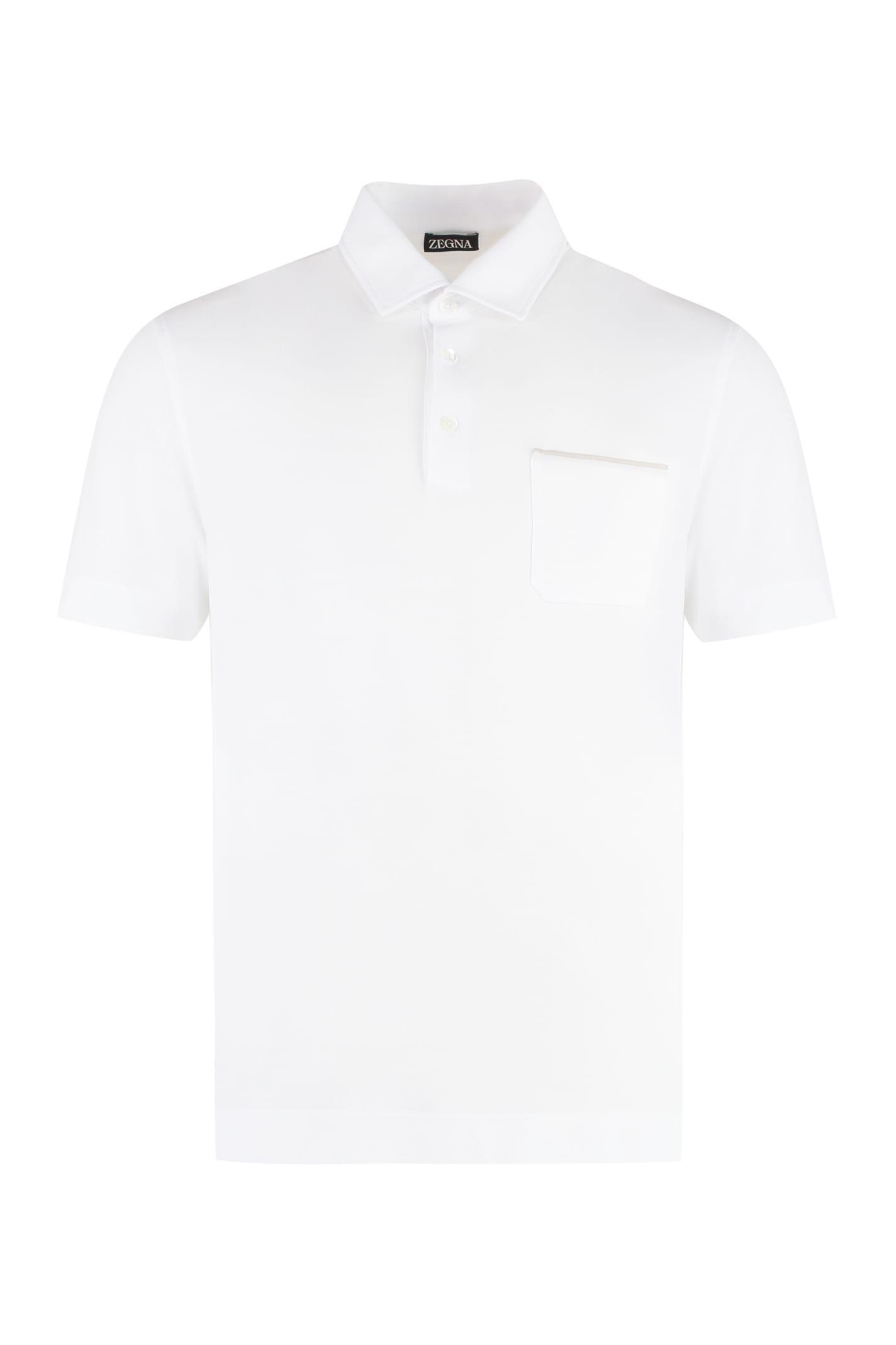 ZEGNA Short-sleeve Polo Shirt In White Product Image