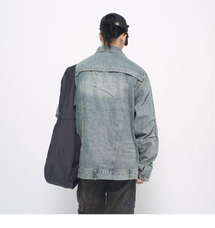 Washed Denim Zip Jacket Product Image