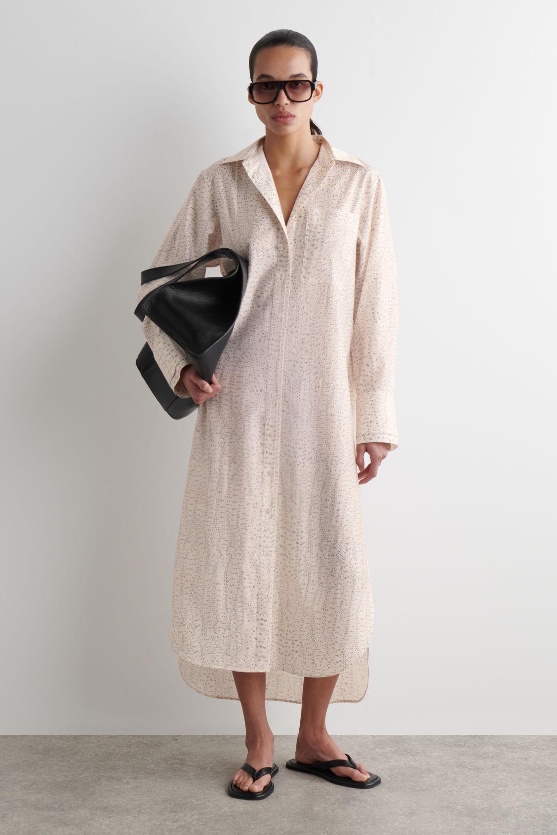 PRINTED FLUID SHIRT DRESS Product Image