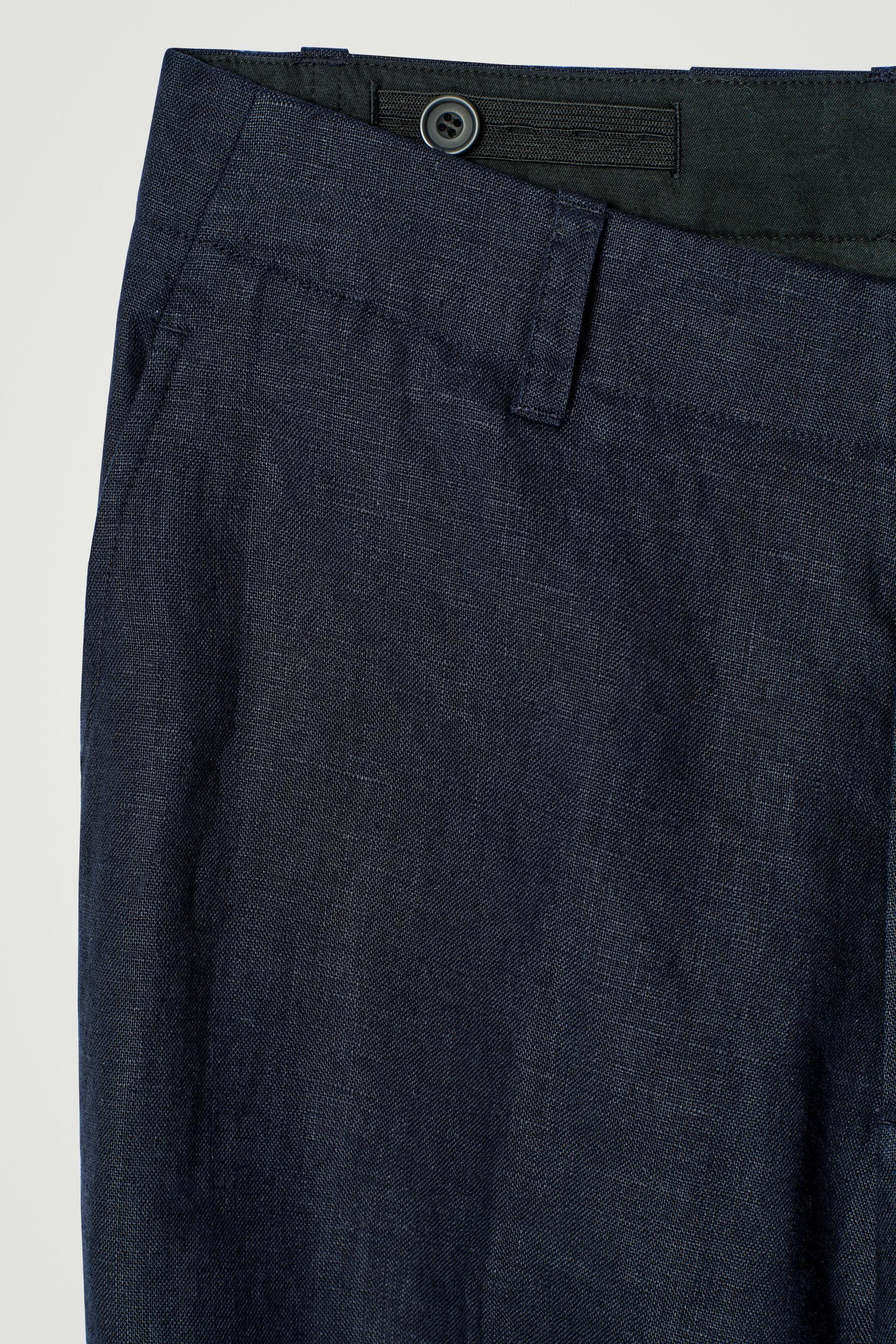 RELAXED LINEN TAPERED PANTS Product Image