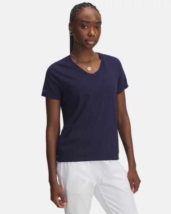 Womens UA Icon Charged Cotton V-Neck Short Sleeve Product Image