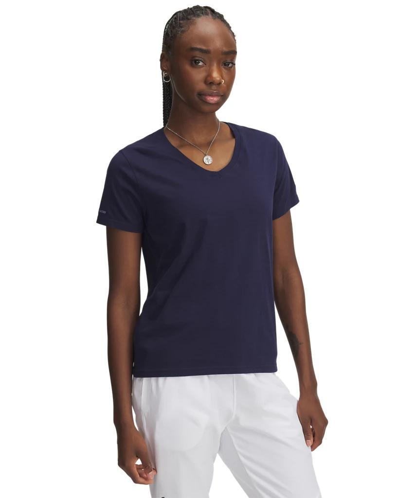 Women's UA Icon Charged Cotton V-Neck Short Sleeve Product Image