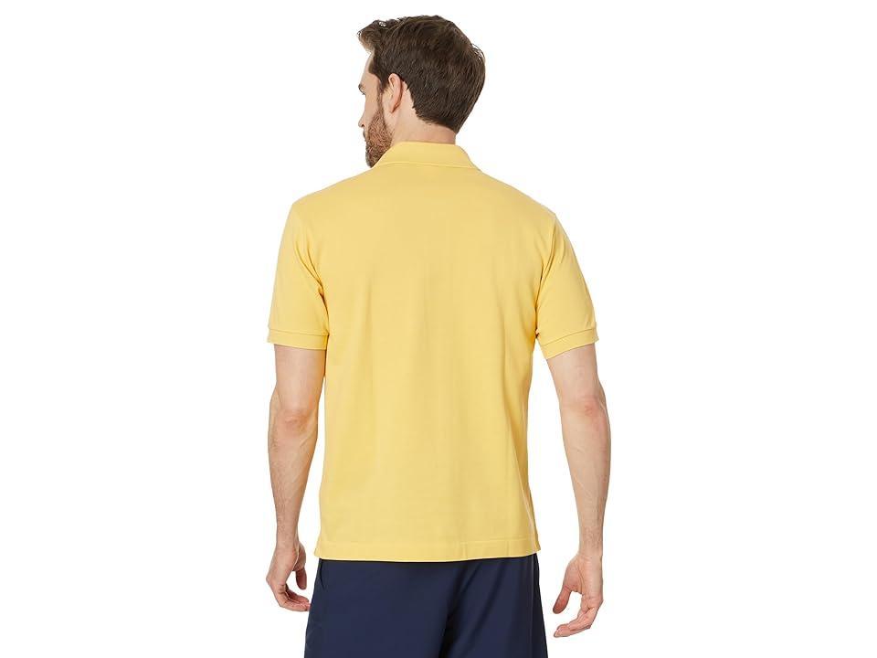 Lacoste Short Sleeved Ribbed Collar Shirt (Cornsilk) Men's Short Sleeve Knit Product Image