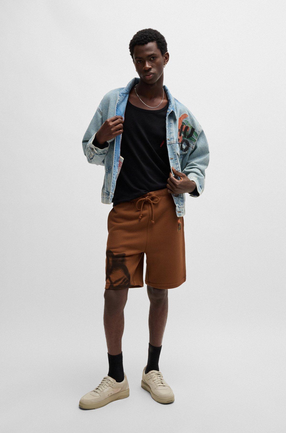 Relaxed-fit shorts with floral artwork Product Image