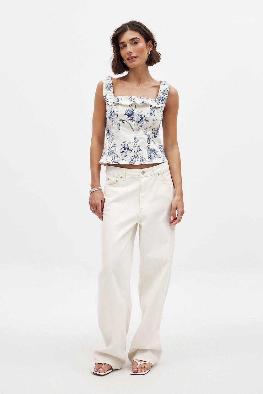 Square Neck Ruffle Corset Top Product Image