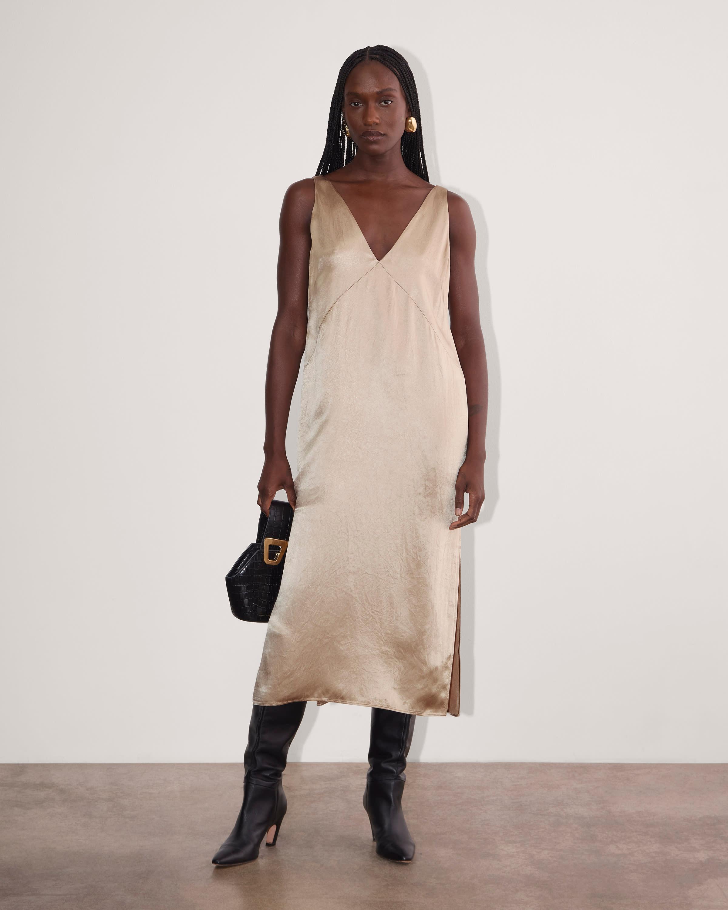 The Satin Slip Dress Product Image