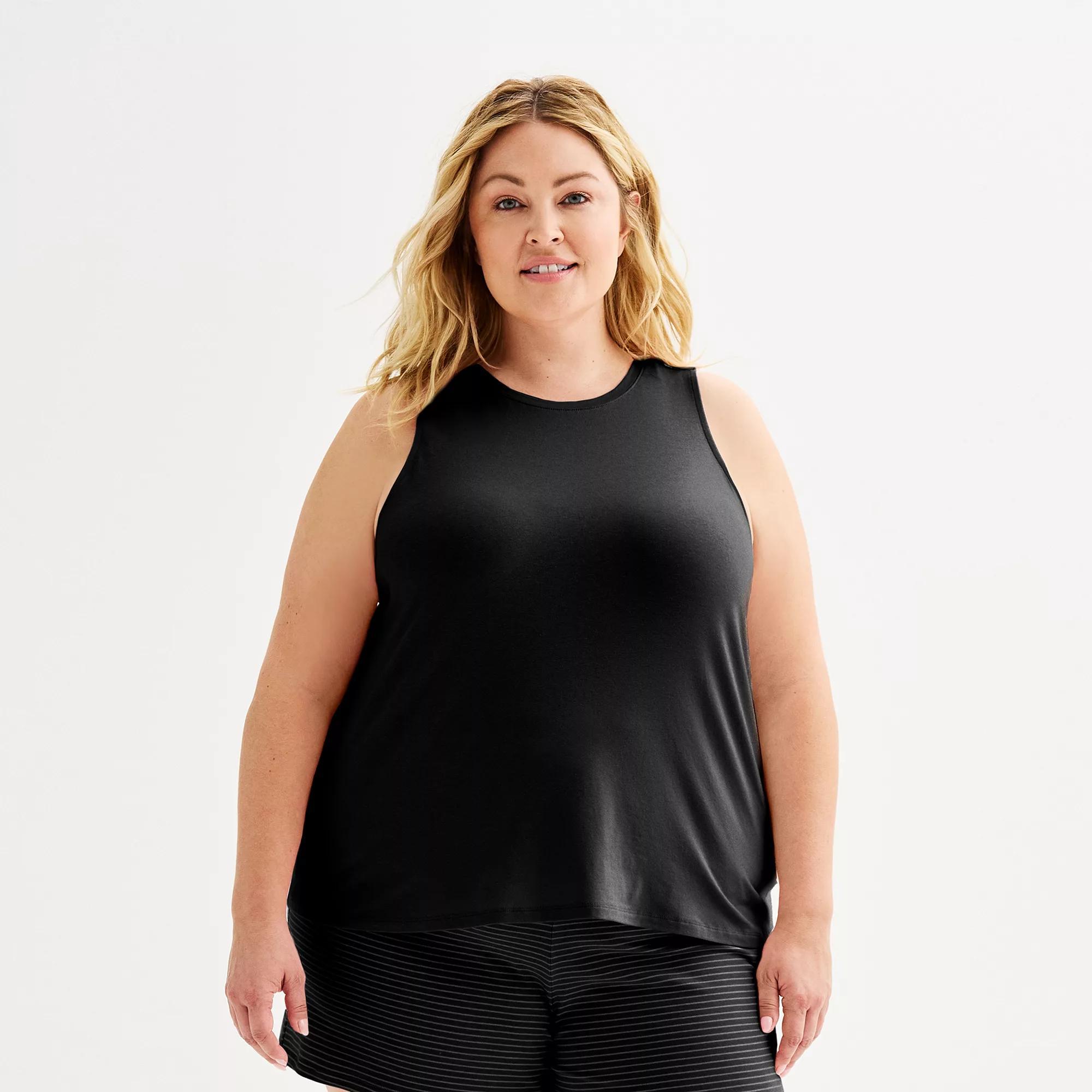 Plus Size Sonoma Goods For Life® Cotton Modal Sleep Tank Top, Women's, Size: 3XL, Mineral Black Product Image