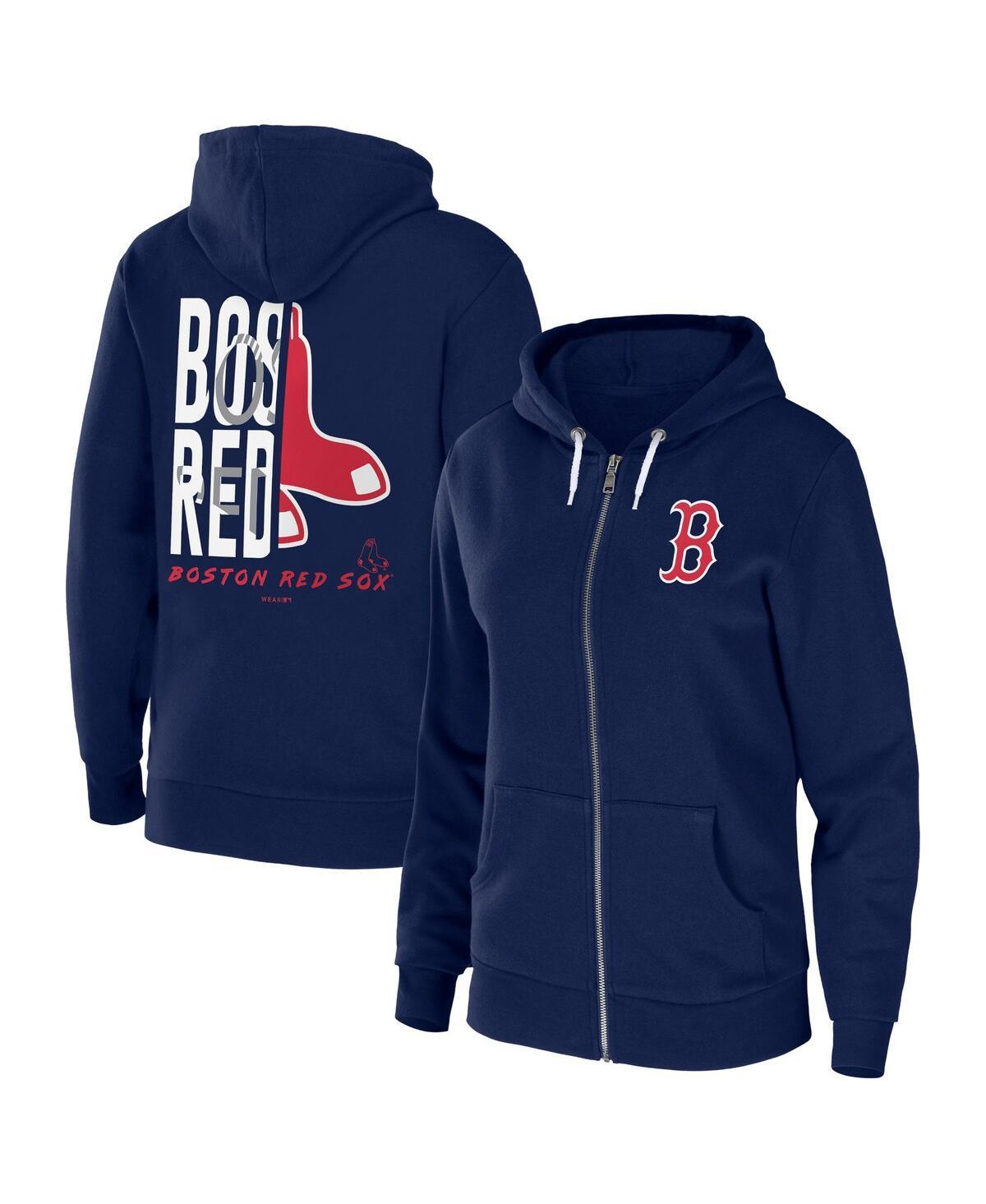 Womens WEAR by Erin Andrews Boston Red Sox Sponge Fleece Full-Zip Hoodie Blue Product Image