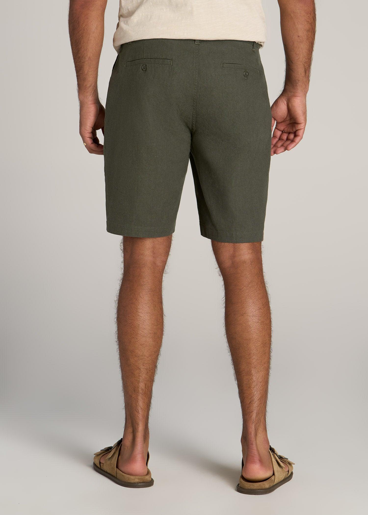 Linen Shorts For Tall Men in Burnt Orange Product Image