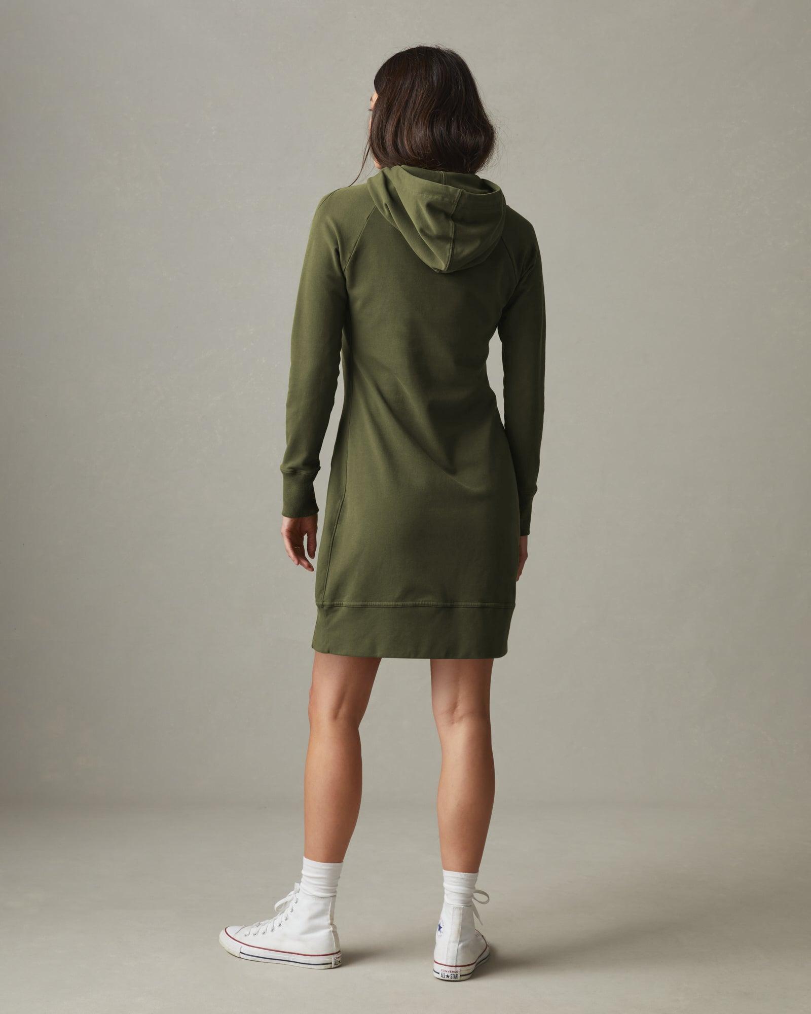 Hoodie Dress - Moss Female Product Image