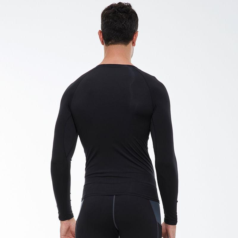 Long-Sleeve Round Neck Plain Sport T-Shirt Product Image