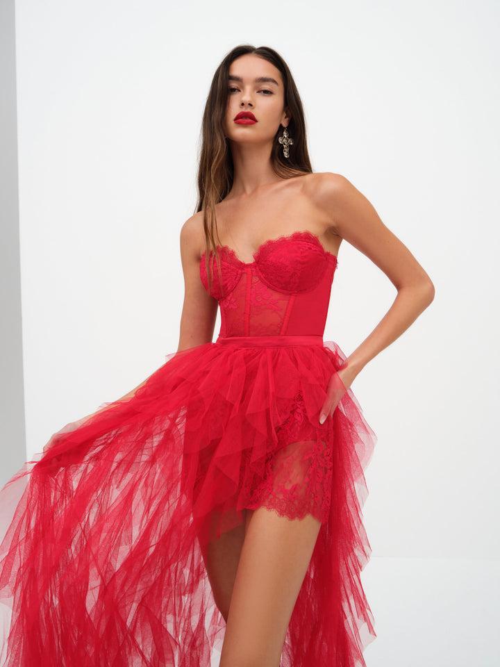 Bustier Gown — Red Product Image