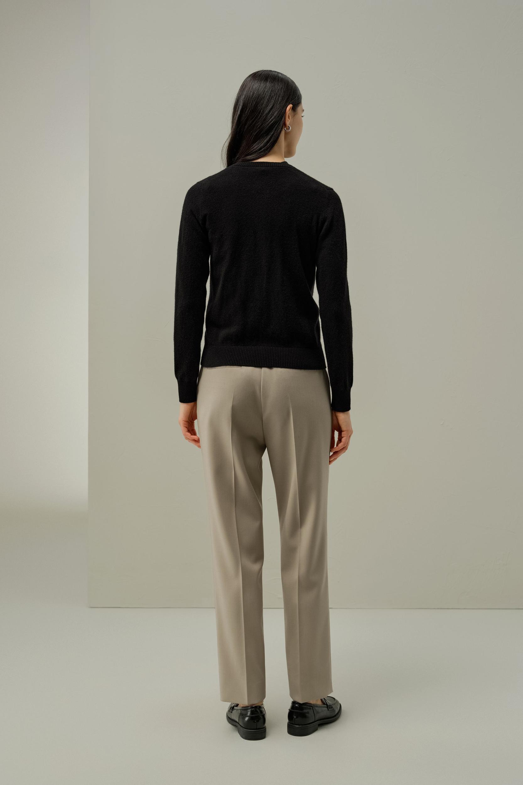 LILYSILK Women's Cashmere Cardigan | Fitted Crew Neck | 100% Cashmere | Soft & Breathable | Medium Gray | M Product Image