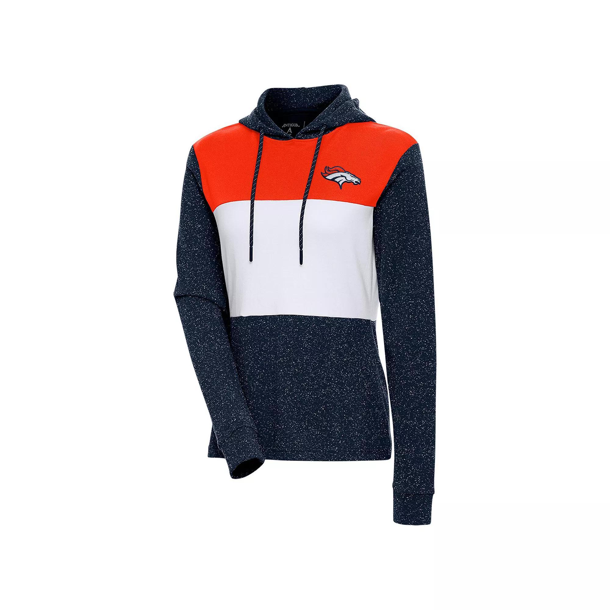 Women's Antigua Navy Denver Broncos Wicket Pullover Hoodie,  Product Image