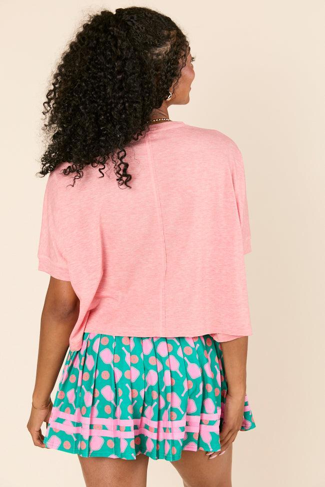 Darcy Short Sleeve Crop Coral Tee FINAL SALE Product Image