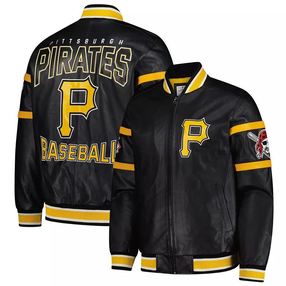 Men's G-III Sports by Carl Banks Black Pittsburgh Pirates Full-Zip Leather Varsity Jacket,  Product Image