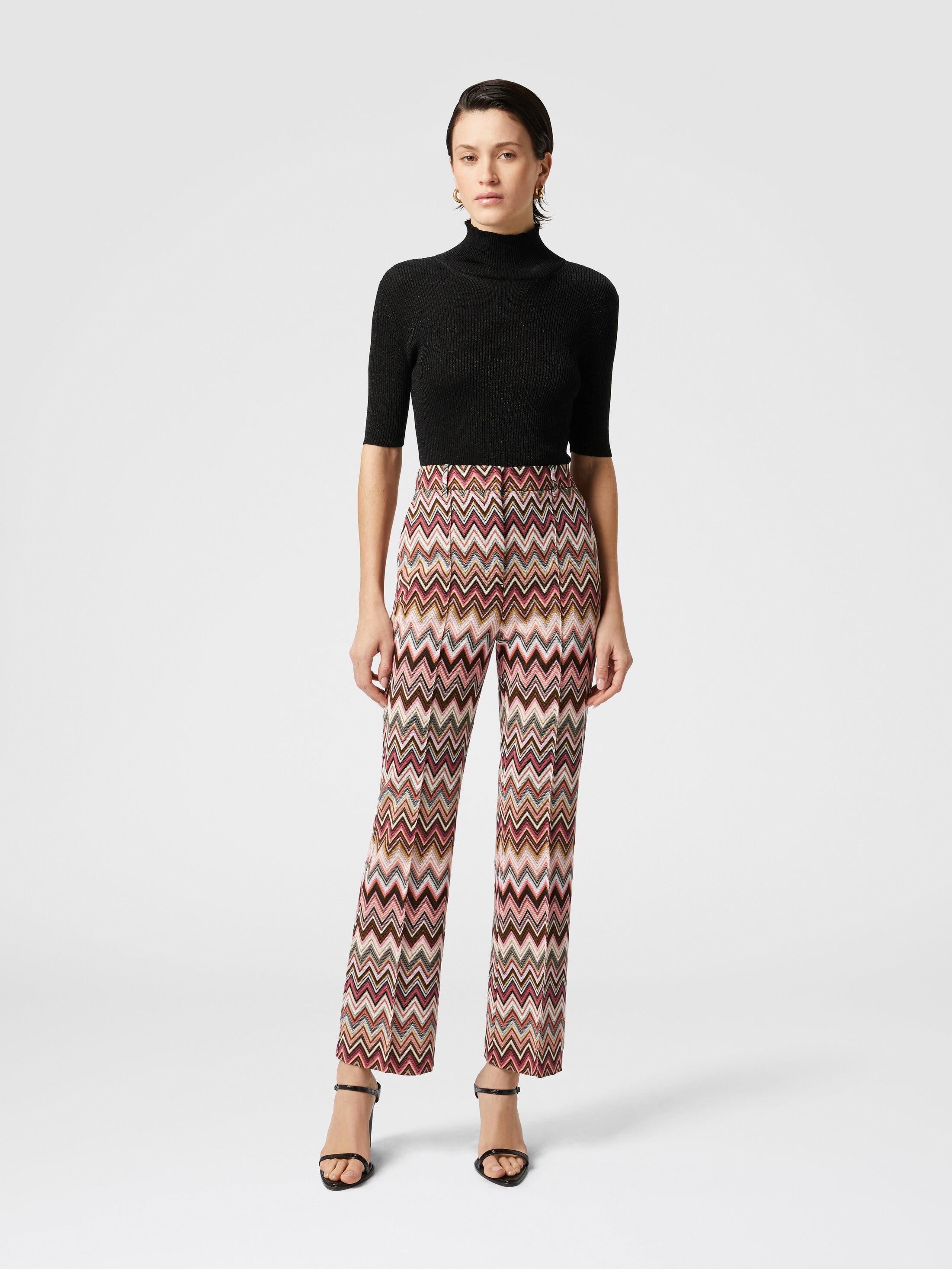 Classic zig zag trousers with cropped hem Product Image