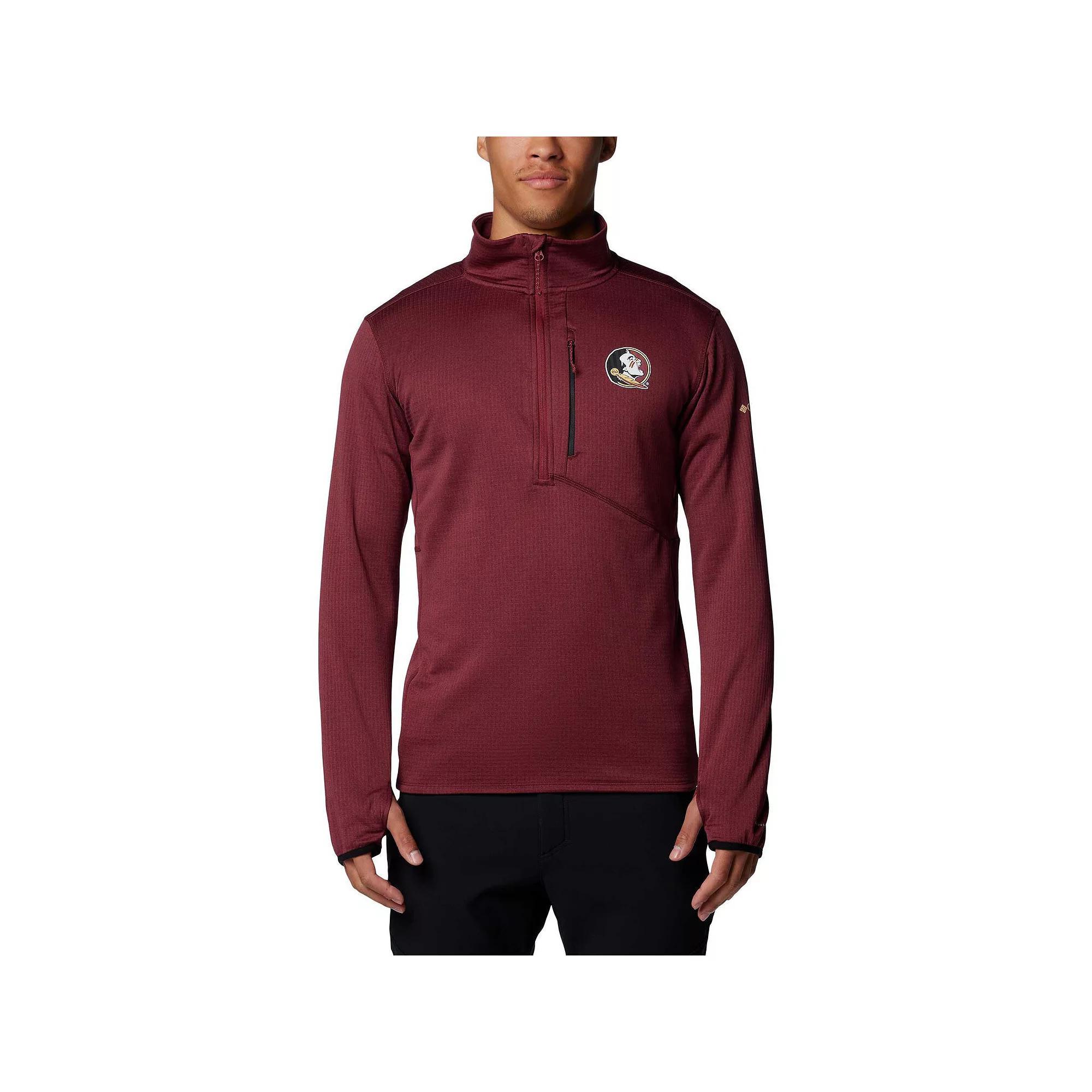 Men's Columbia Garnet Florida State Seminoles Park View Grid Fleece Omni-Wick Half-Zip Jacket,  Product Image