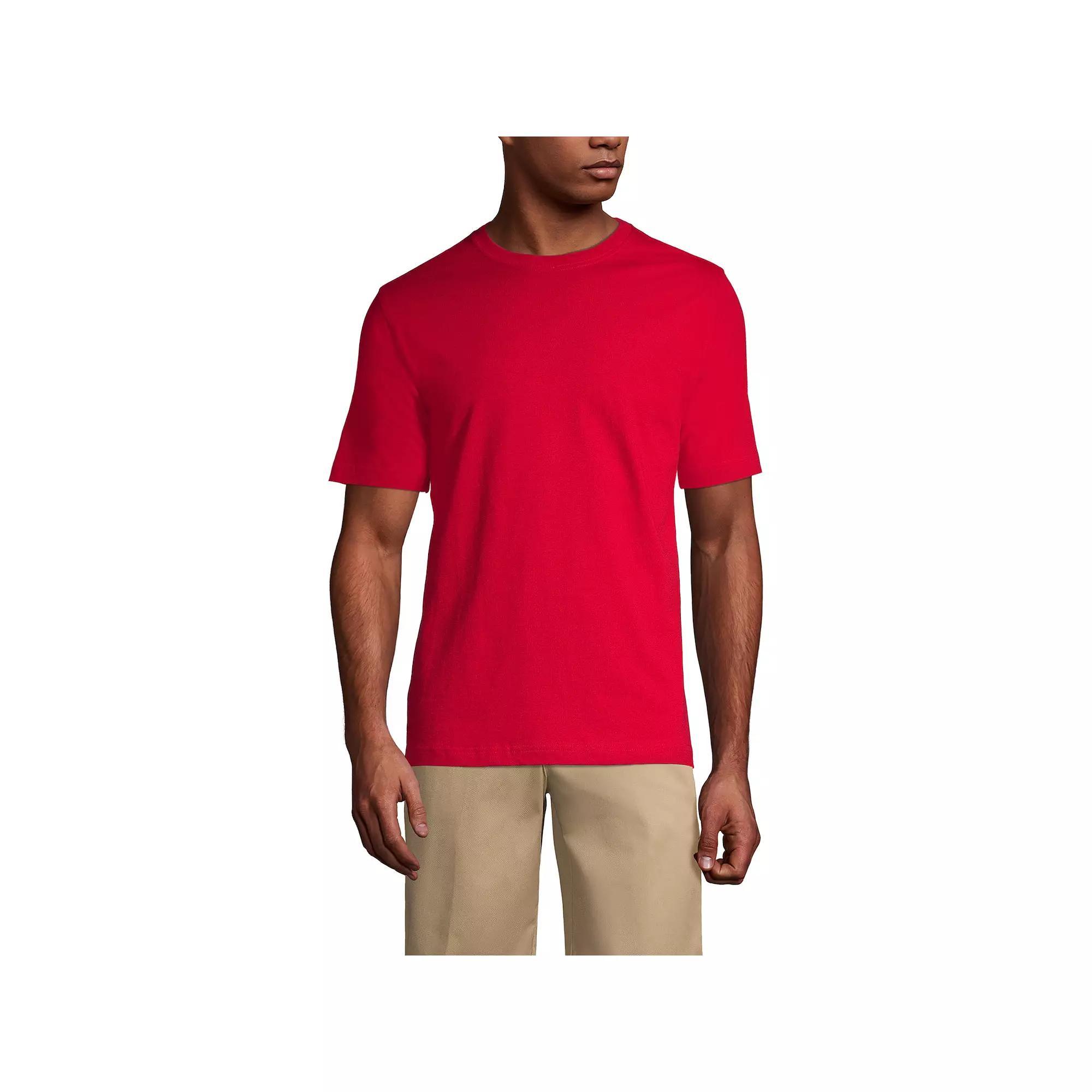 Men's Lands' End Essential Tall Short Sleeve School Uniform T-shirt, Size: Large Tall, Black Product Image