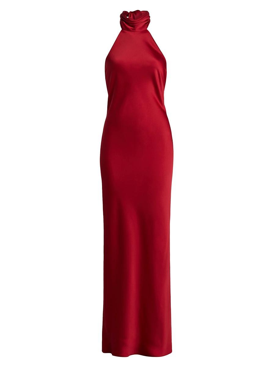 Tatiana Low-Cut Halter Column Gown Product Image