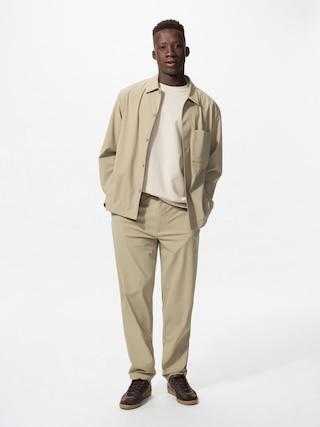 Mens Ultra Stretch Pants Tall Beige Small UNIQLO US Product Image