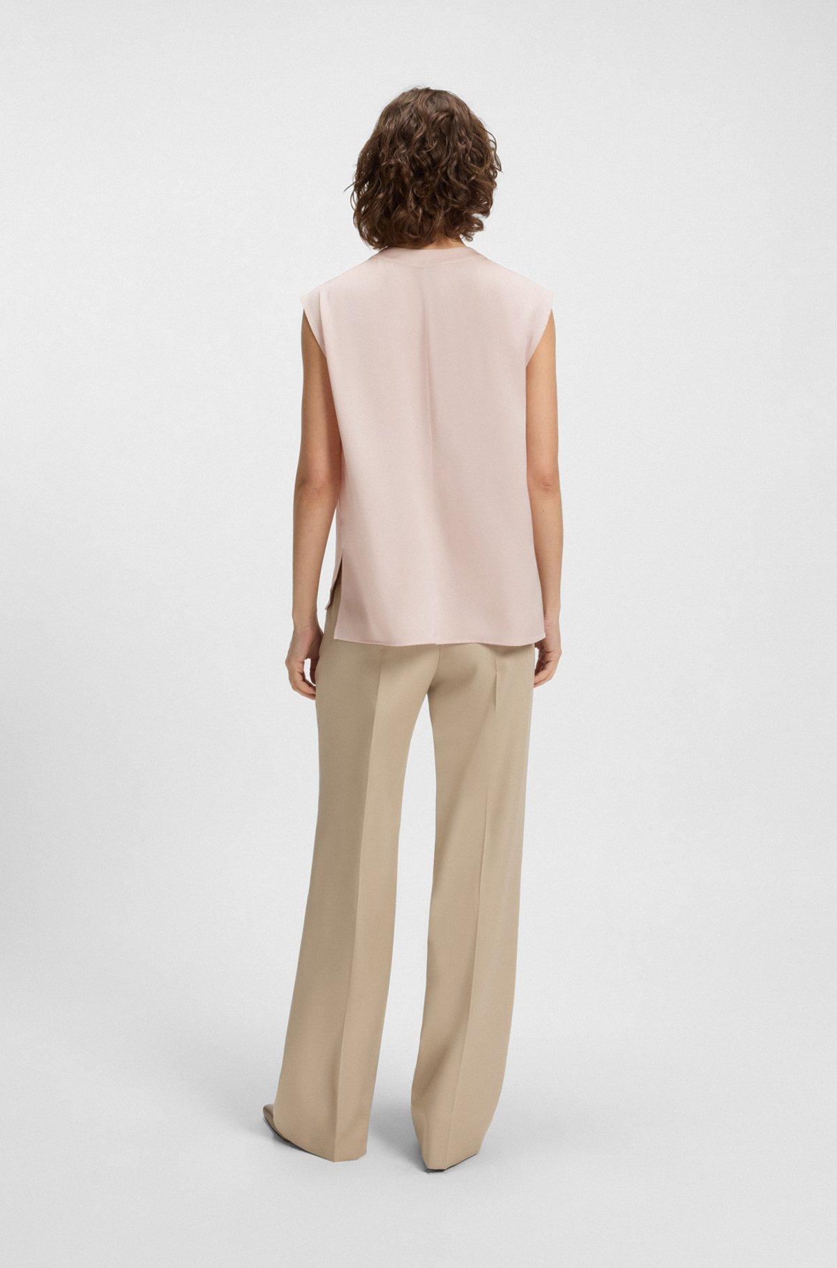 Regular-fit blouse in stretch silk Product Image