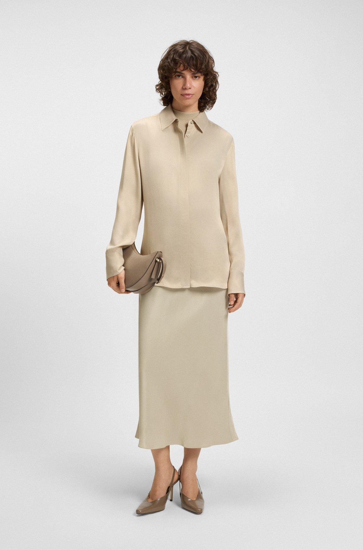 Regular-fit maxi skirt in satin Product Image