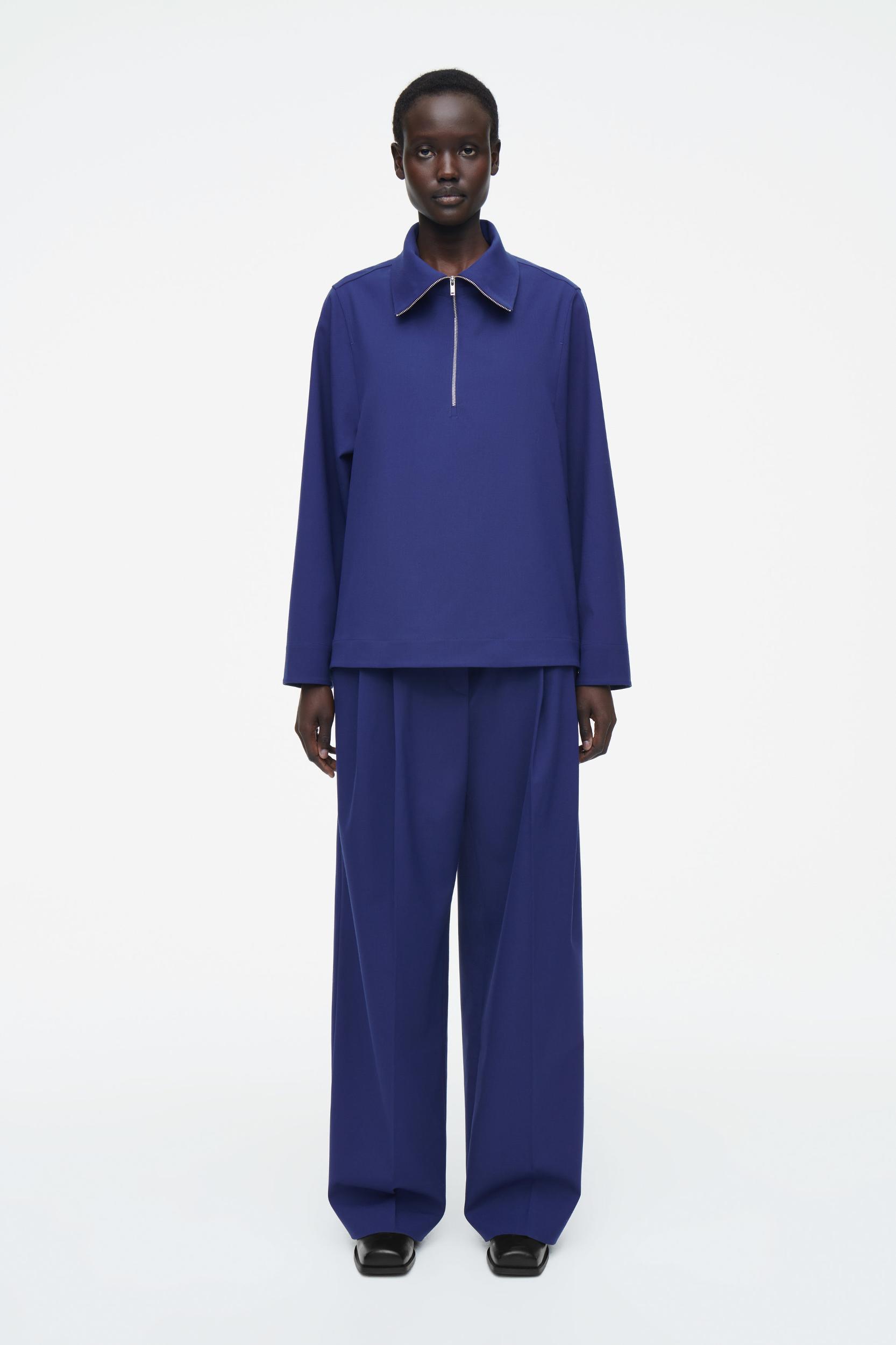 RELAXED TWILL WIDE-LEG PANTS Product Image