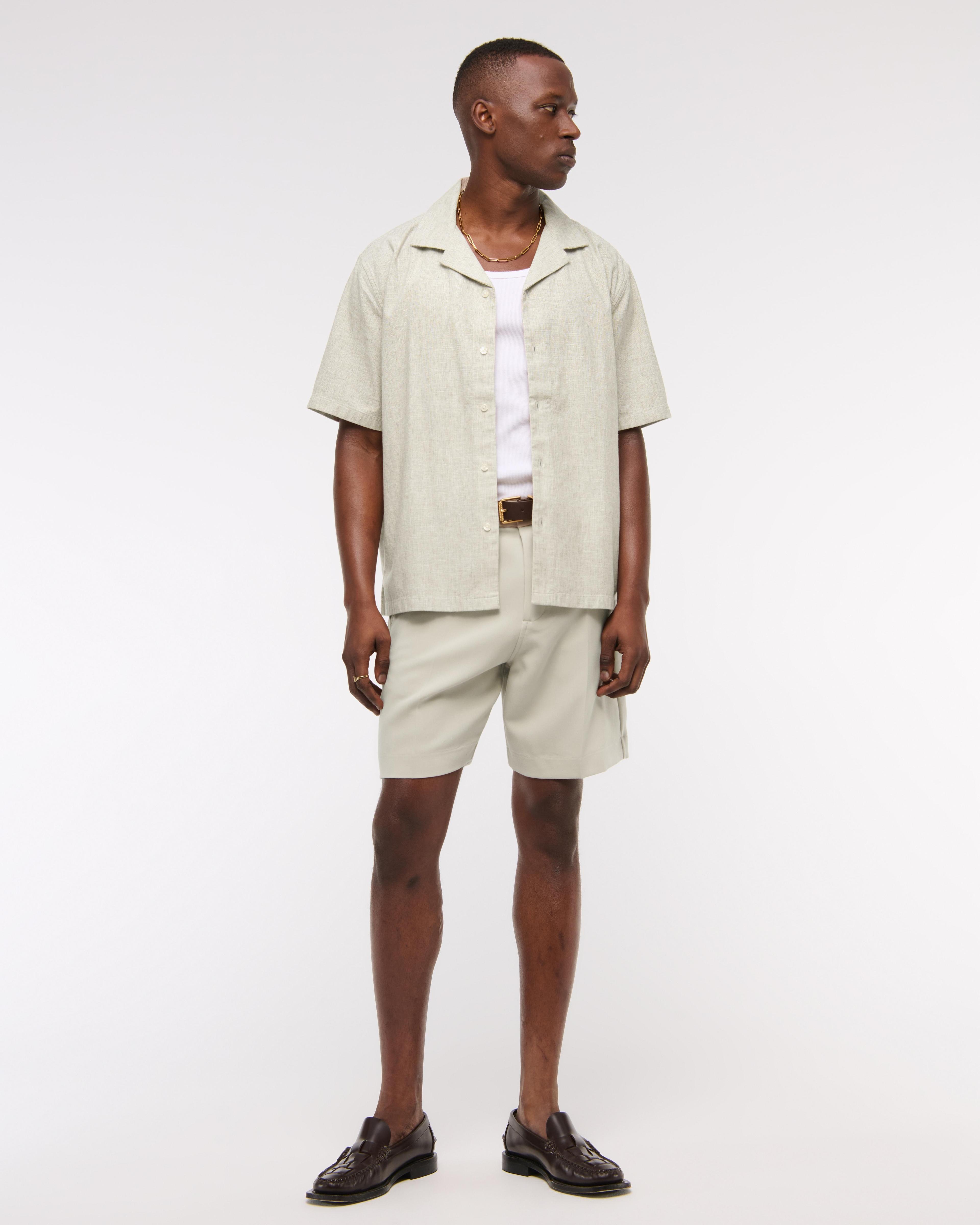 Camp Collar Summer Linen-Blend Shirt Product Image