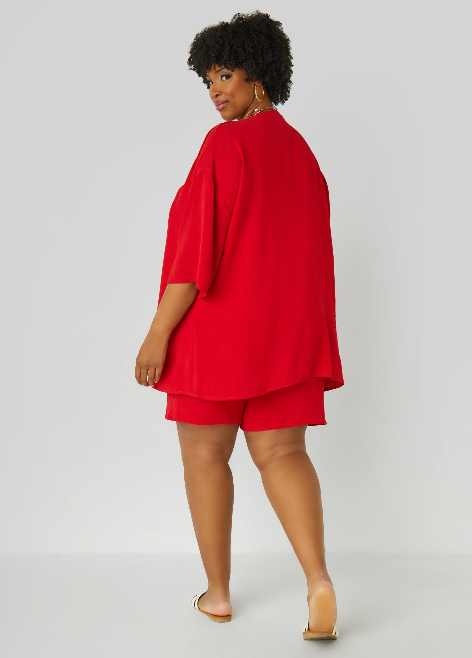 Plus Size Textured Open Front Jacket Ashley Stewart Product Image