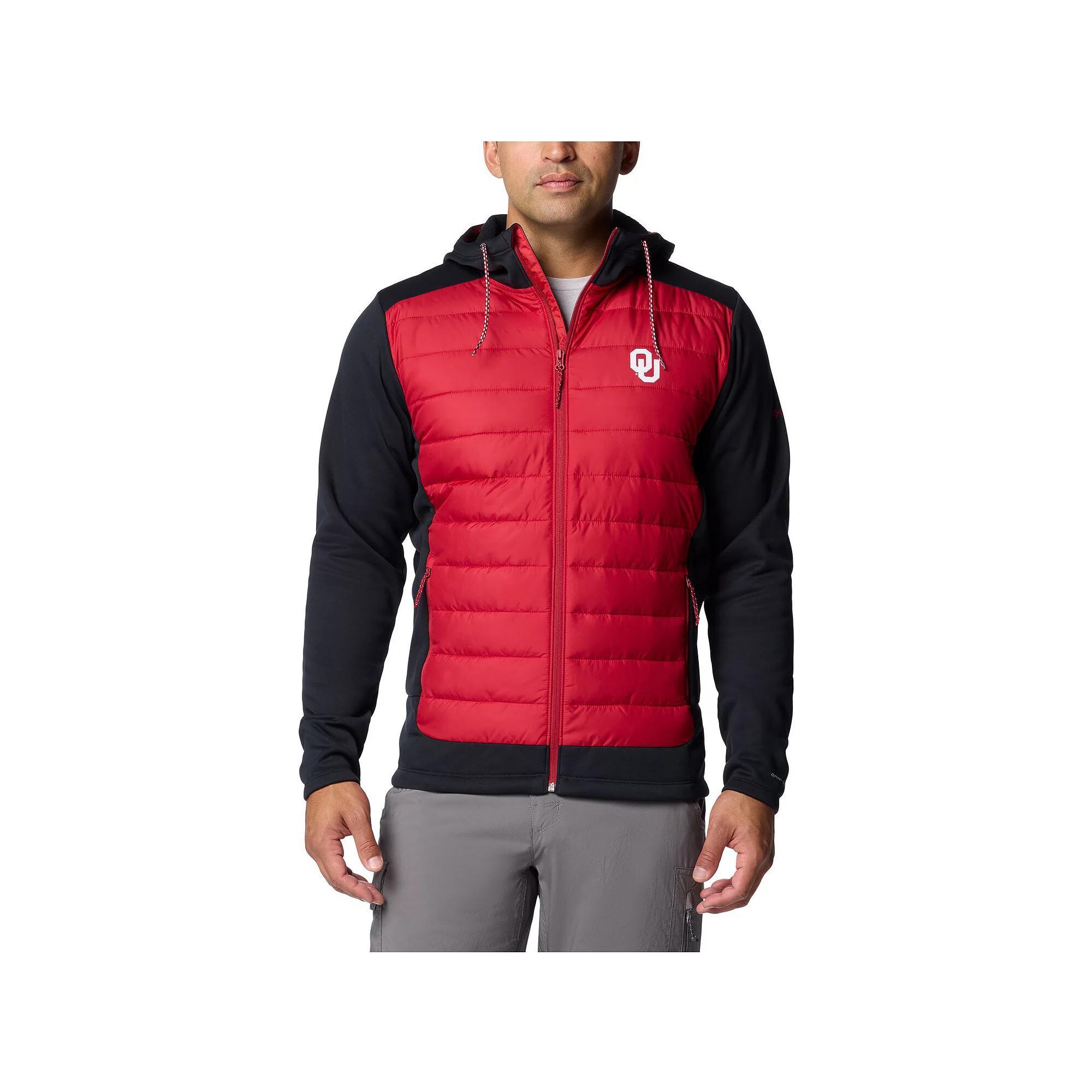 Men's Columbia Crimson/Black Oklahoma Sooners Out-Shield Hybrid Full-Zip Hoodie Jacket,  Product Image