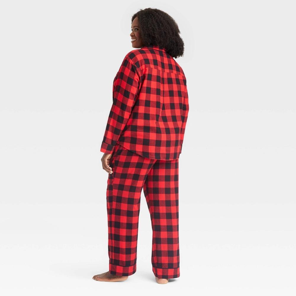 Women's Buffalo Check Microfleece Holiday Matching Family Pajama Pants - Wondershop™ Red L Product Image