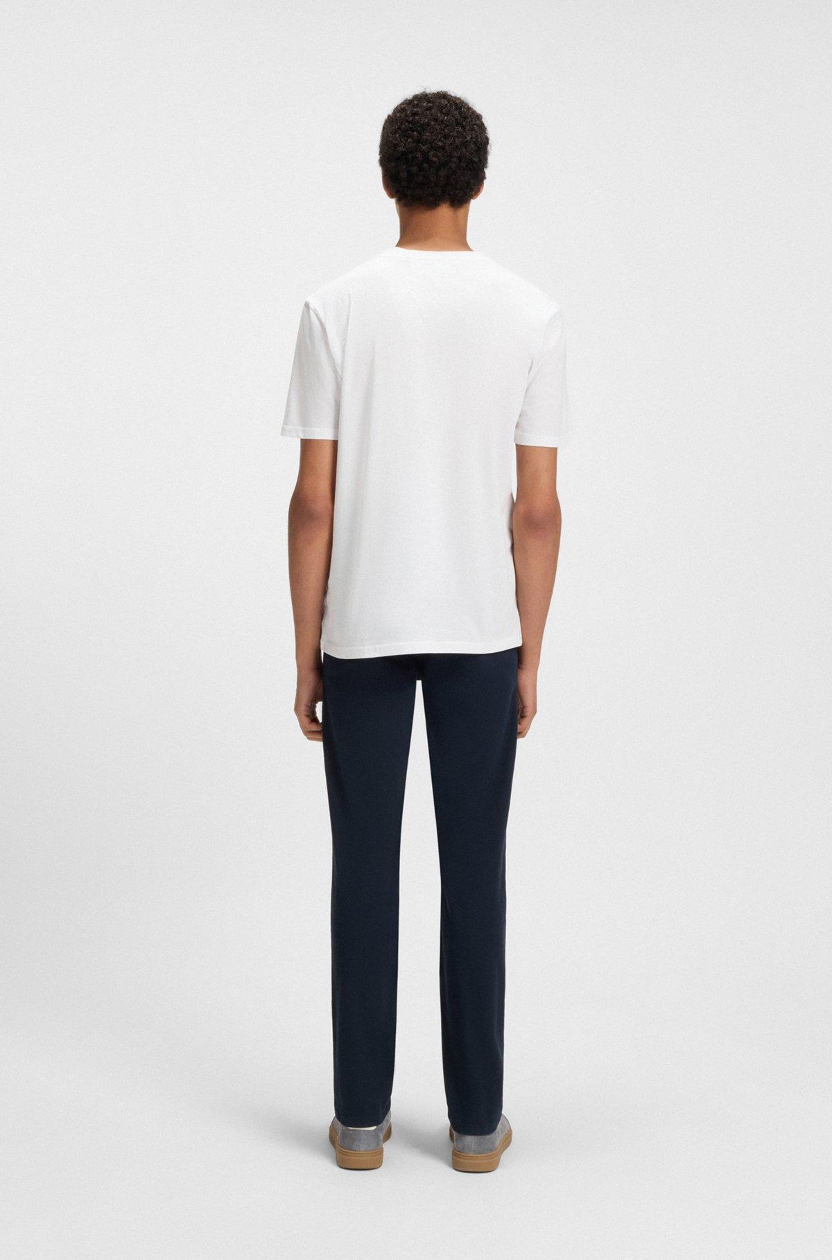 Cotton-jersey T-shirt with curved-logo print Product Image