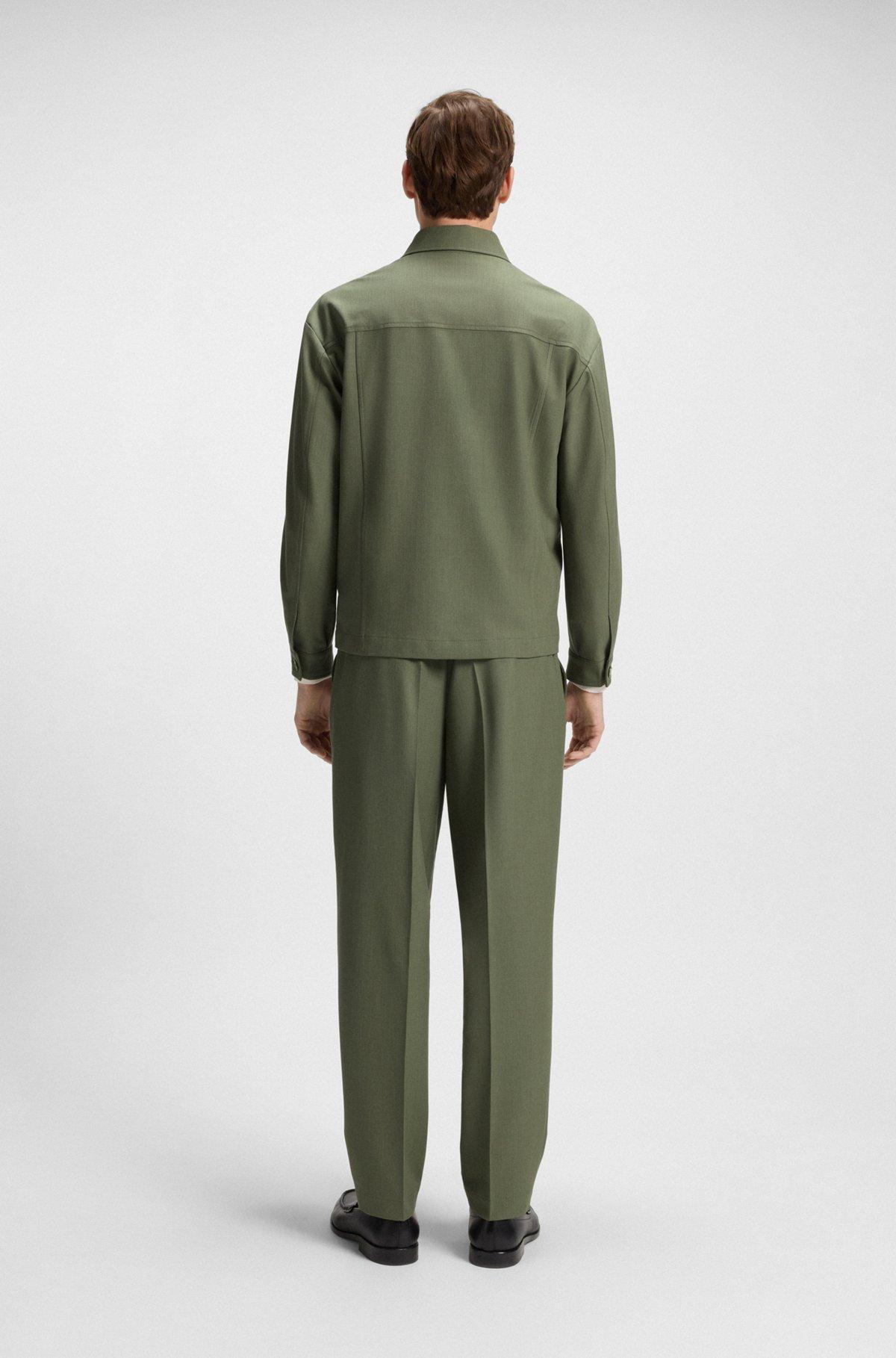 Relaxed-fit overshirt in machine-washable performance-stretch fabric Product Image